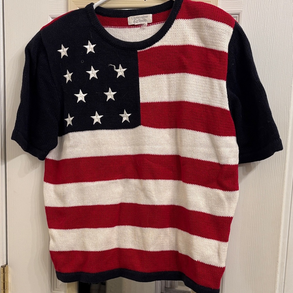 Christopher & Banks Patriotic Sweater - Red, White, and Blue